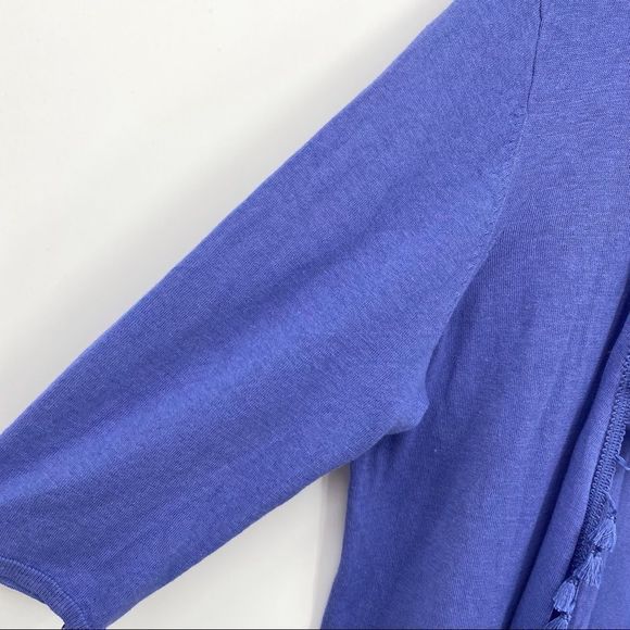 Chico’s blue linen crochet lace accents cardigan sweater - Picture 5 of 10